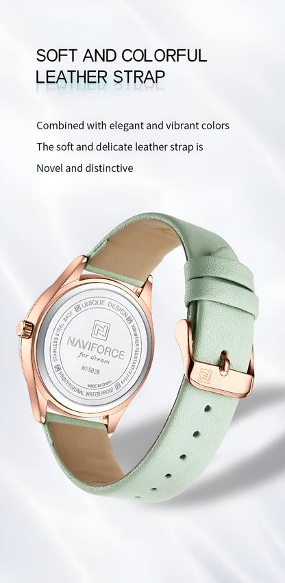Reloj Naviforce Sport NF5038 — Correa de Cuero para Mujer