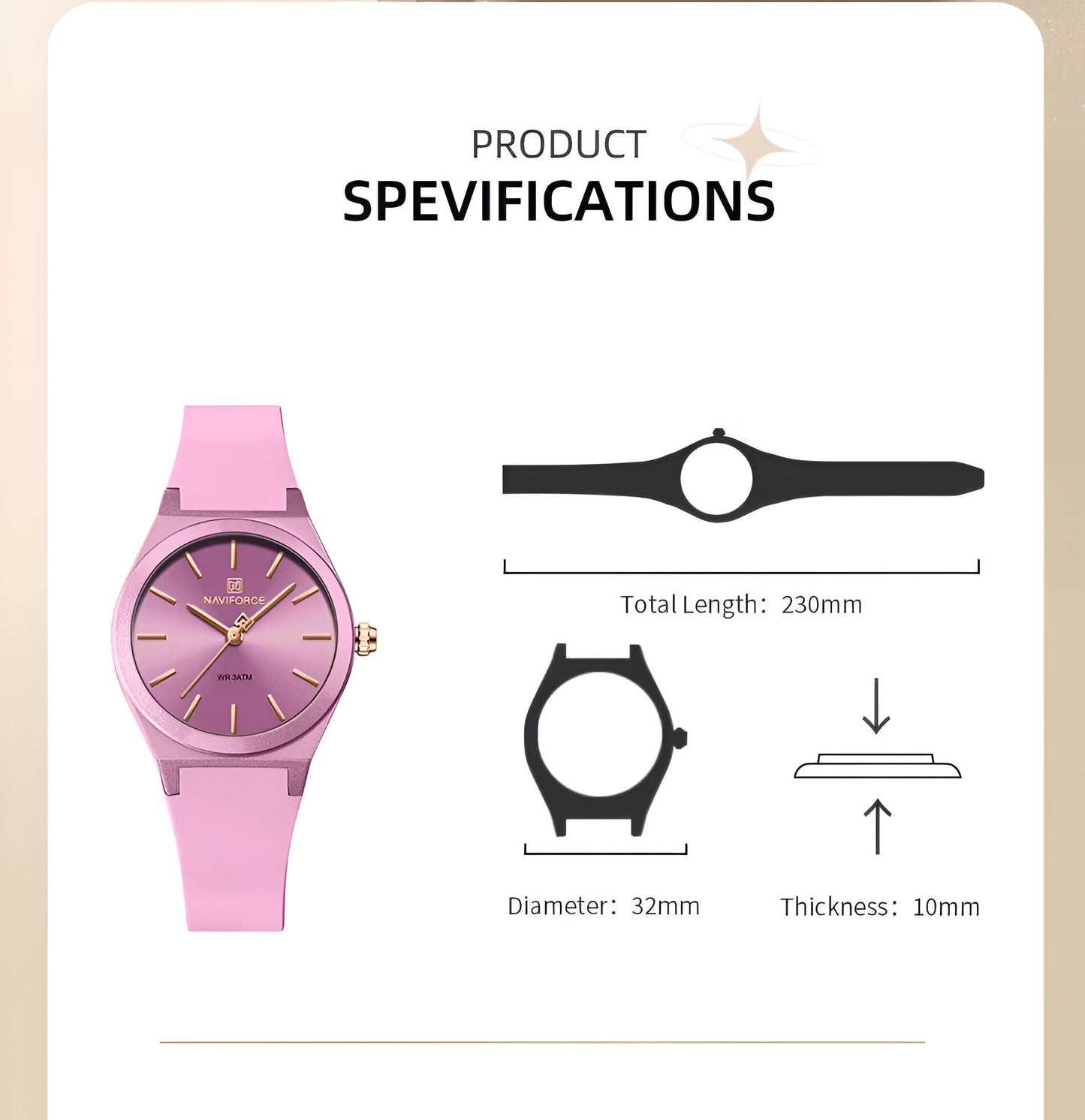 Reloj Naviforce Sport NF5056 — Diseño Deportivo en Goma para Mujer