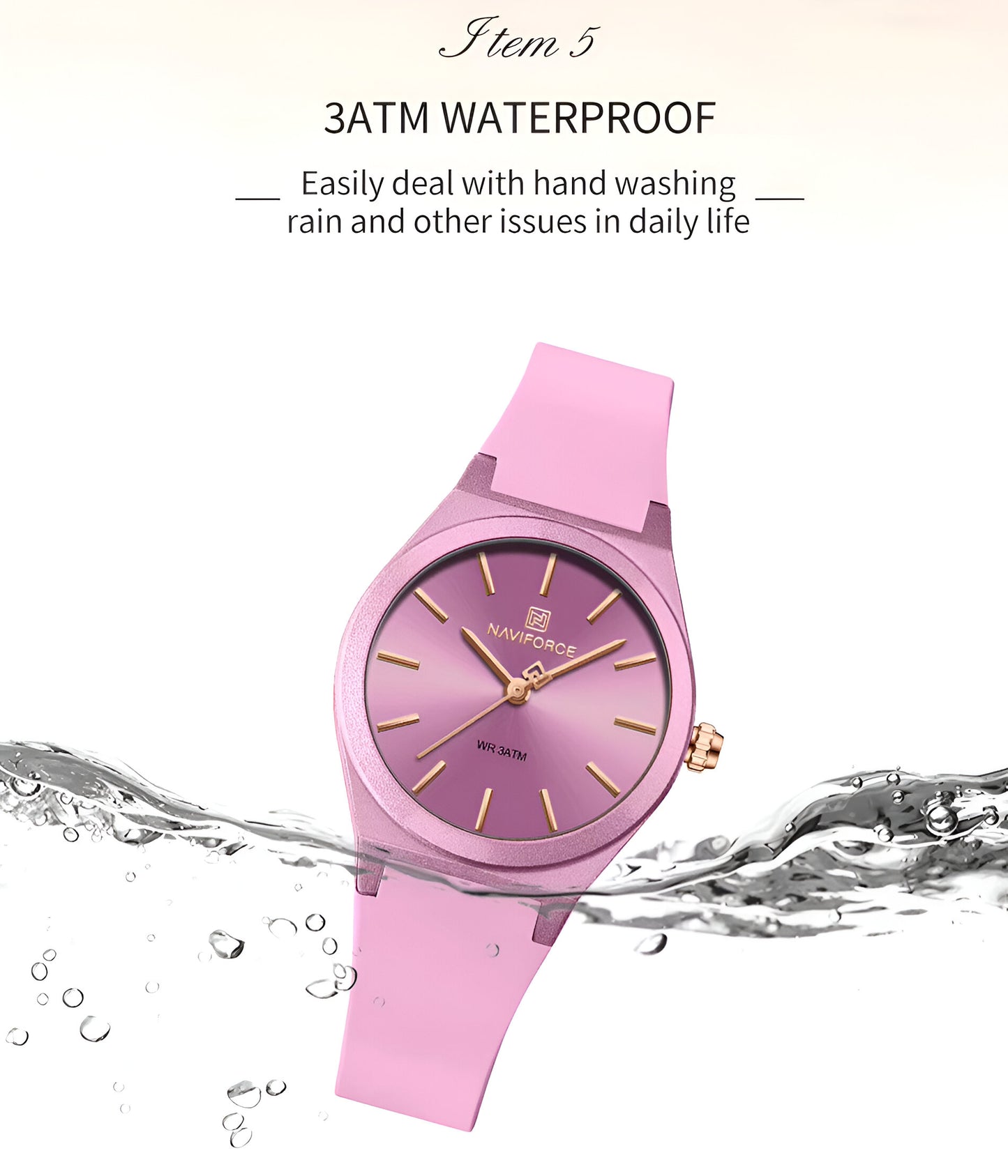 Reloj Naviforce Sport NF5056 — Diseño Deportivo en Goma para Mujer