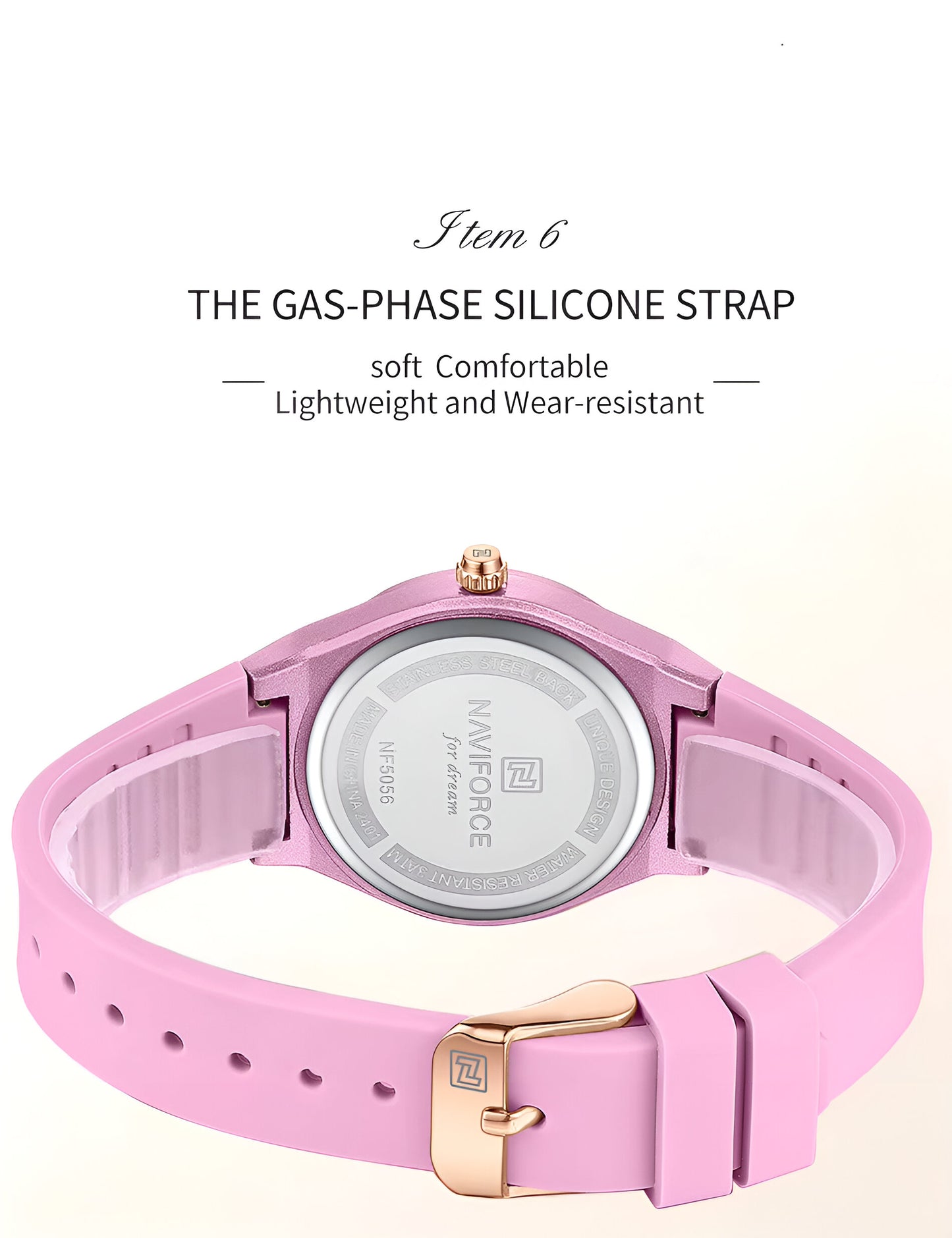 Reloj Naviforce Sport NF5056 — Diseño Deportivo en Goma para Mujer