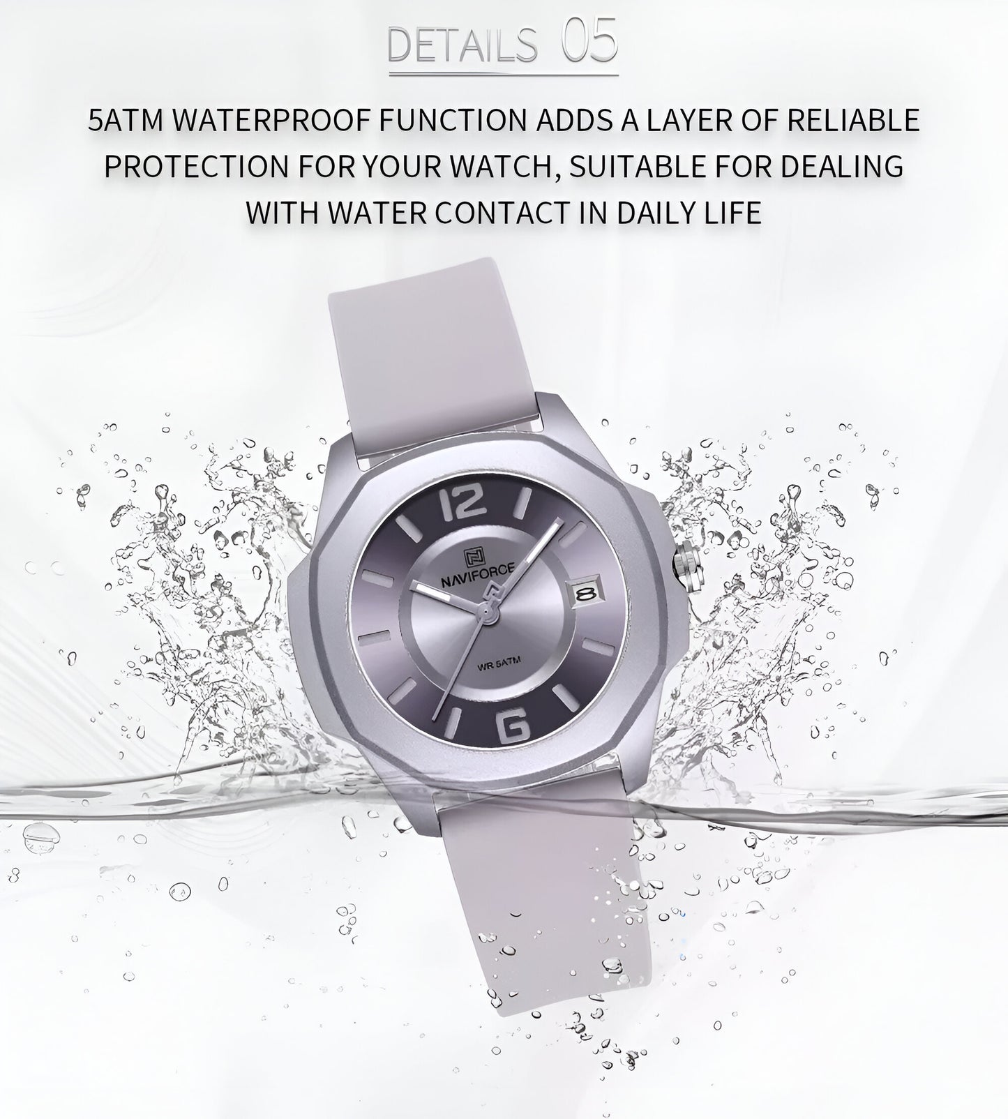 Reloj Naviforce Sport NF7107 — Correa de Goma para Mujer Activa