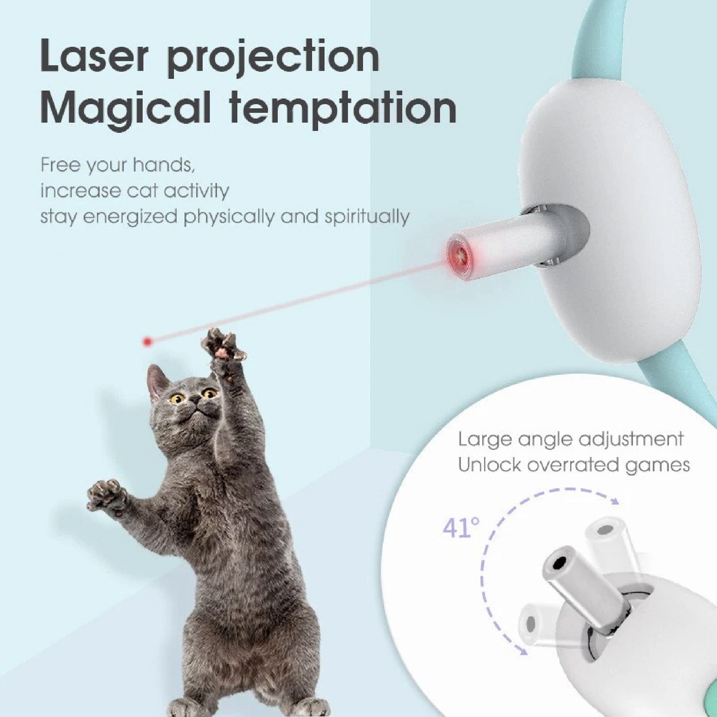 Collar Láser para Gatos con Puntero Recargable — Juguete Interactivo Felino