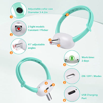 Collar Láser para Gatos con Puntero Recargable — Juguete Interactivo Felino
