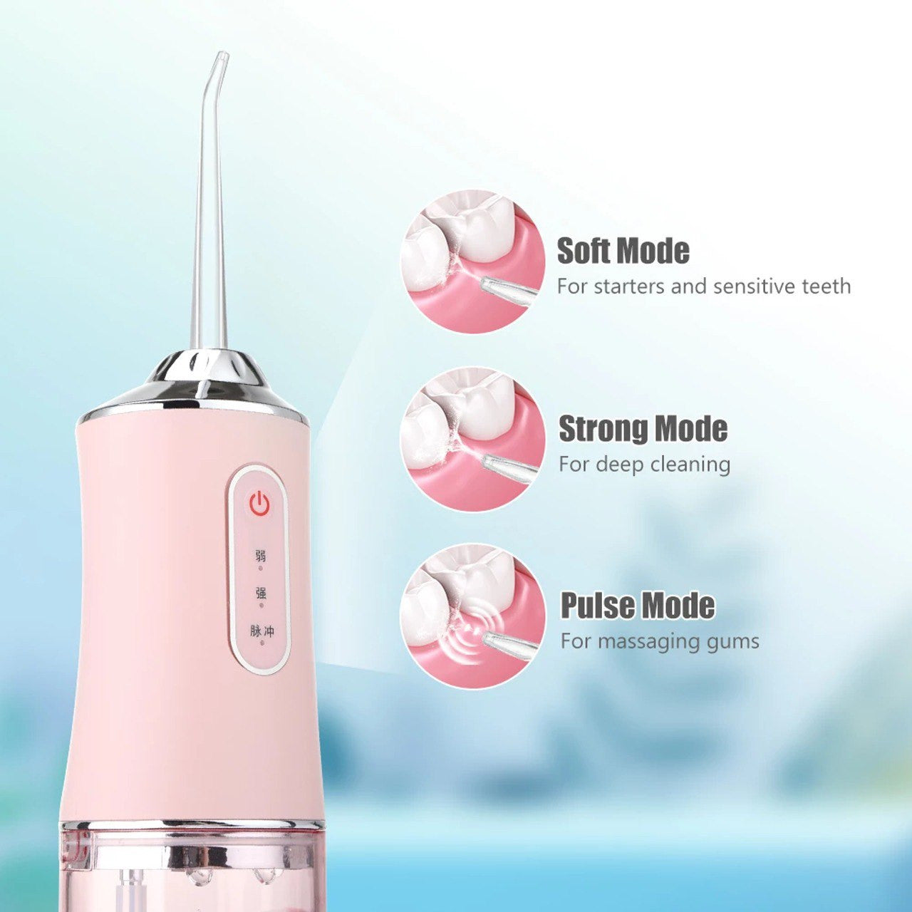Irrigador Dental Water Flosser MIVOH: Limpieza Interdental Profunda con 8 Niveles de Presión
