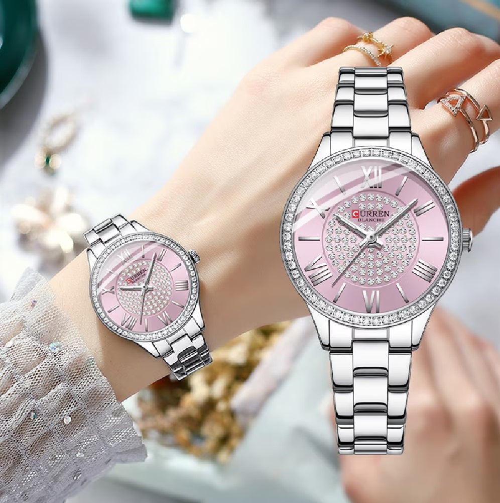 Reloj Curren 9084 — Brillo Femenino con Pulsera Metálica