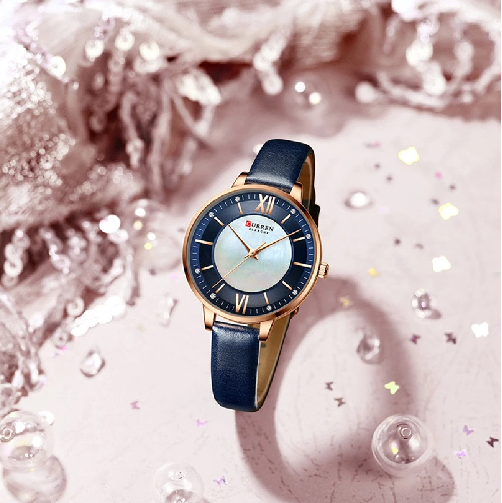 Reloj Curren 9080 — Correa de Cuero para Mujer Ejecutiva