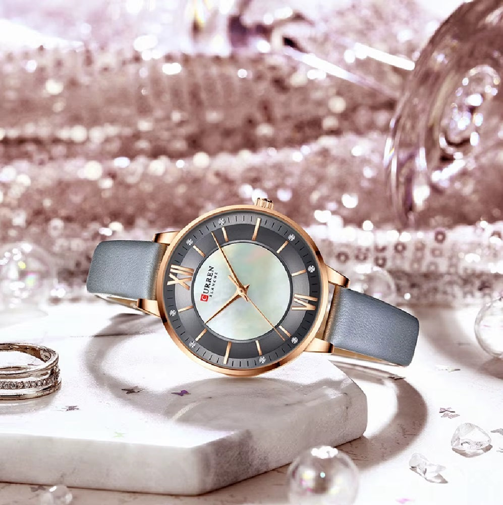 Reloj Curren 9080 — Correa de Cuero para Mujer Ejecutiva