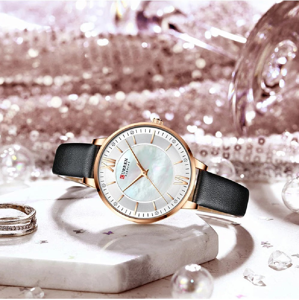 Reloj Curren 9080 — Correa de Cuero para Mujer Ejecutiva