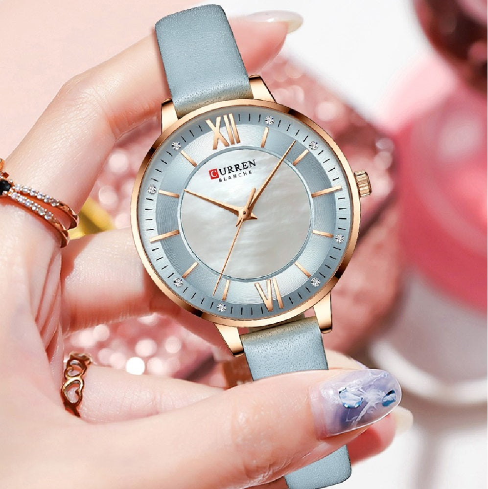 Reloj Curren 9080 — Correa de Cuero para Mujer Ejecutiva