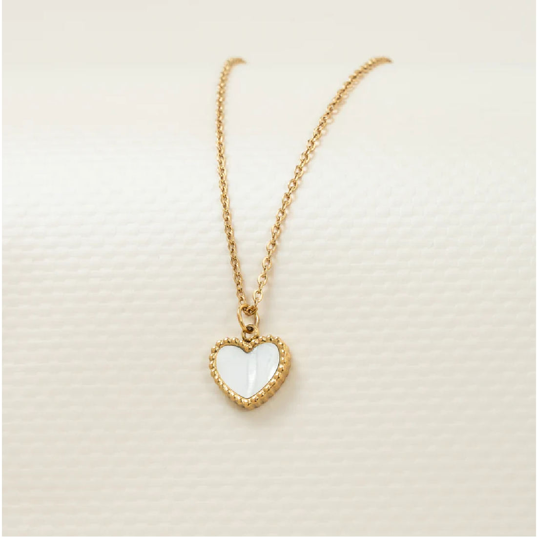 Cadena White Heart Mujer Oro Laminado 18k