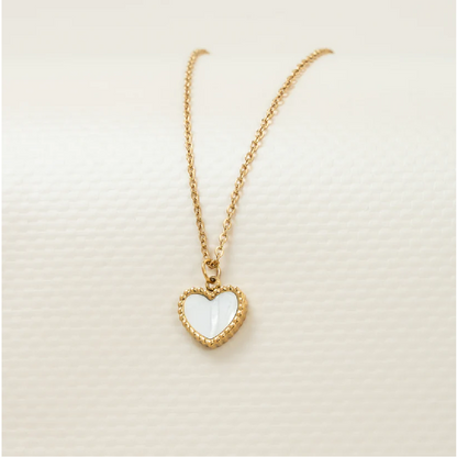 Cadena White Heart Mujer Oro Laminado 18k