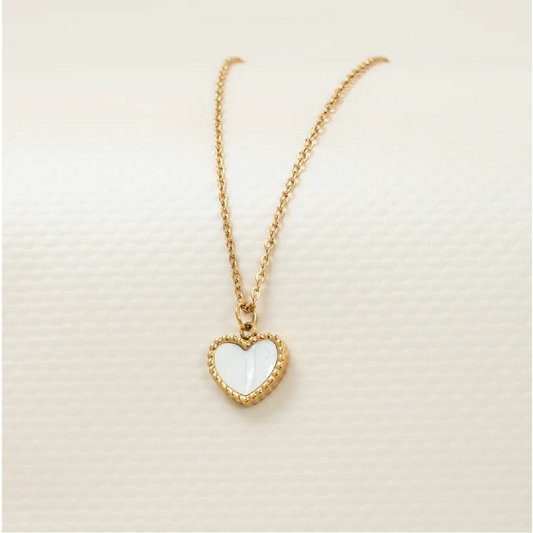 Cadena White Heart Mujer Oro Laminado 18k
