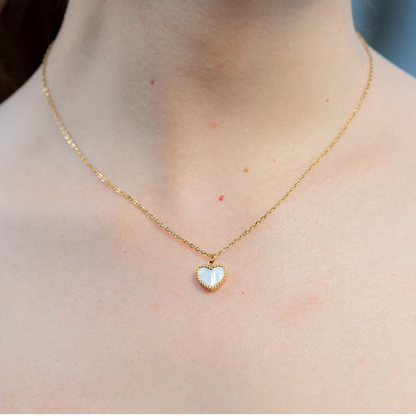 Cadena White Heart Mujer Oro Laminado 18k