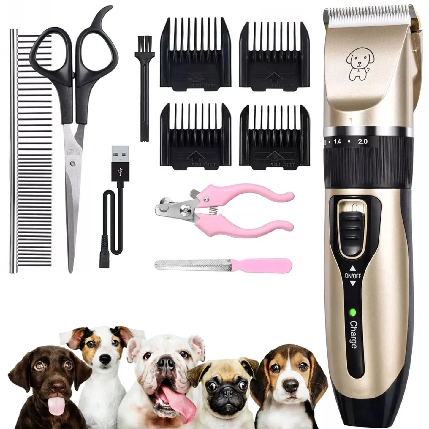 Kit de Peluquería Pro-Pet 3 en 1: Cortes Profesionales para tu Mascota en Casa