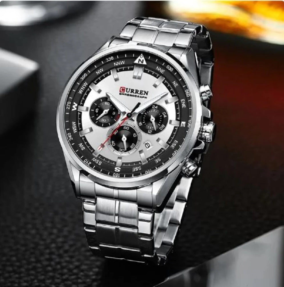 Reloj Curren 8399 — Todo Acero Inoxidable para Hombre