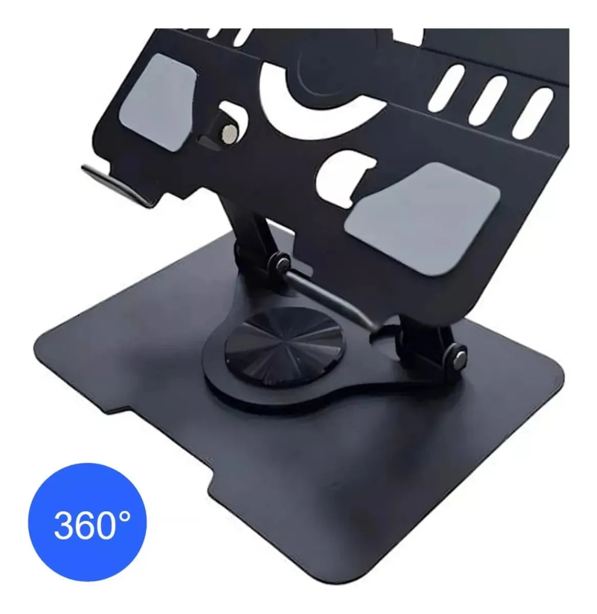 Base Metálica 360° FNX-L07 — Soporte Universal para Celular, Tablet y Laptop
