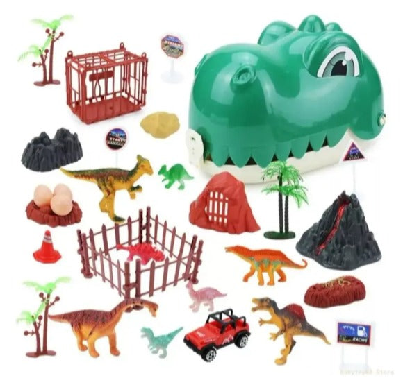 Mochila Dinosaurio con Set de Juego Incorporado - Figuras, Accesorios y Escenarios para Niños