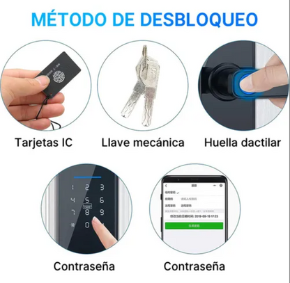 Cerradura Inteligente WiFi 5 en 1 — Acceso por Huella, Código, App y Más