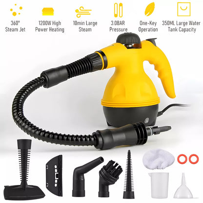 Máquina de Limpieza a Vapor 9 Accesorios — Desinfecta y Limpia sin Químicos