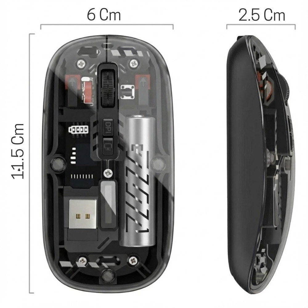 Mouse Inalámbrico Bluetooth 2 en 1 MS-50 - Silencioso y Recargable