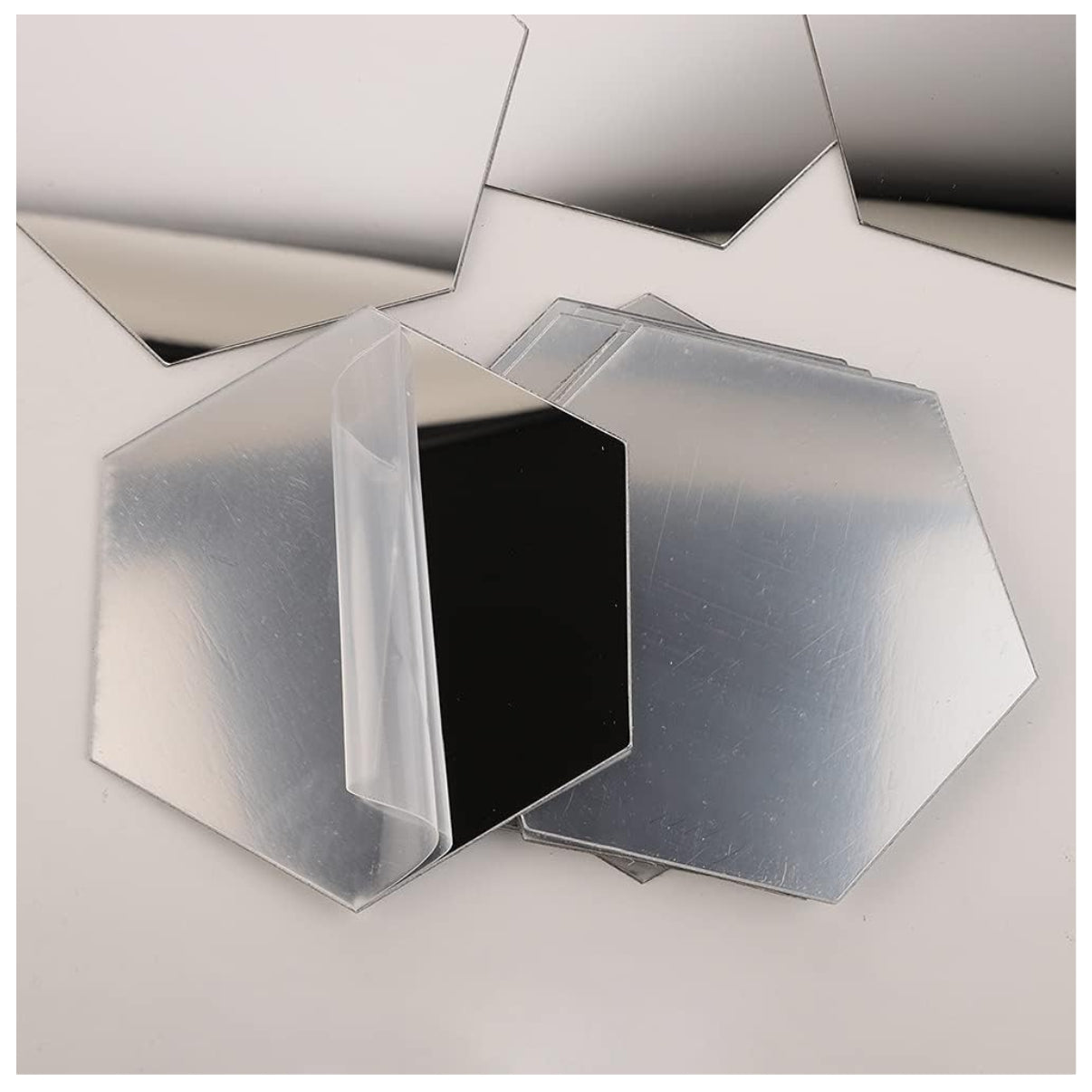 🔷 Espejos Hexagonales Decoración 12 Láminas 3D – Pared Geométrica Moderna