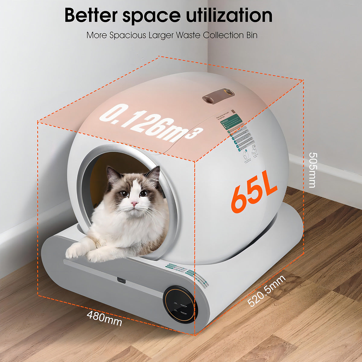 Arenero Automático Inteligente para Gatos con App — Autolimpiable con Sensores
