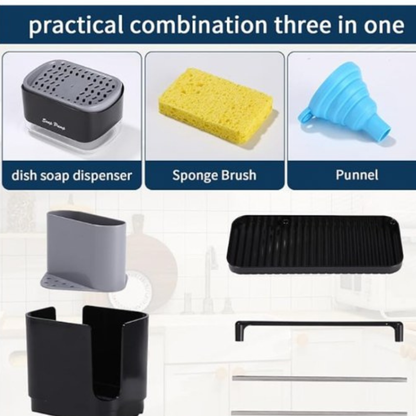 Dispensador de Jabón Pro-Sponge para Platos: Limpieza Rápida y Organizada en un Solo Toque