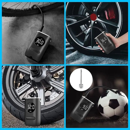 Compresor Inflador Portátil Mini Inalámbrico Recargable CZK - Bomba de Aire para Carro, Moto, Bicicleta y Balones