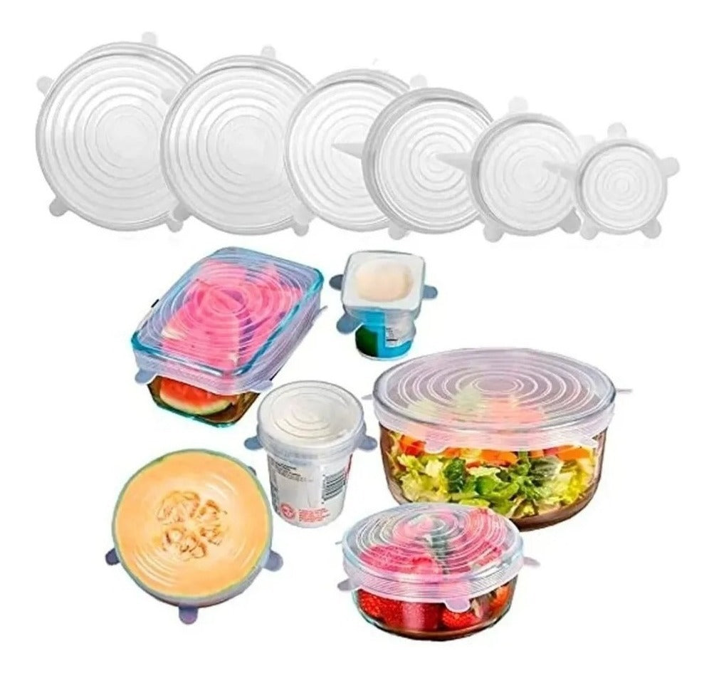 Set de 6 Tapas Elásticas Pro-Seal: Frescura Hermética para tus Alimentos