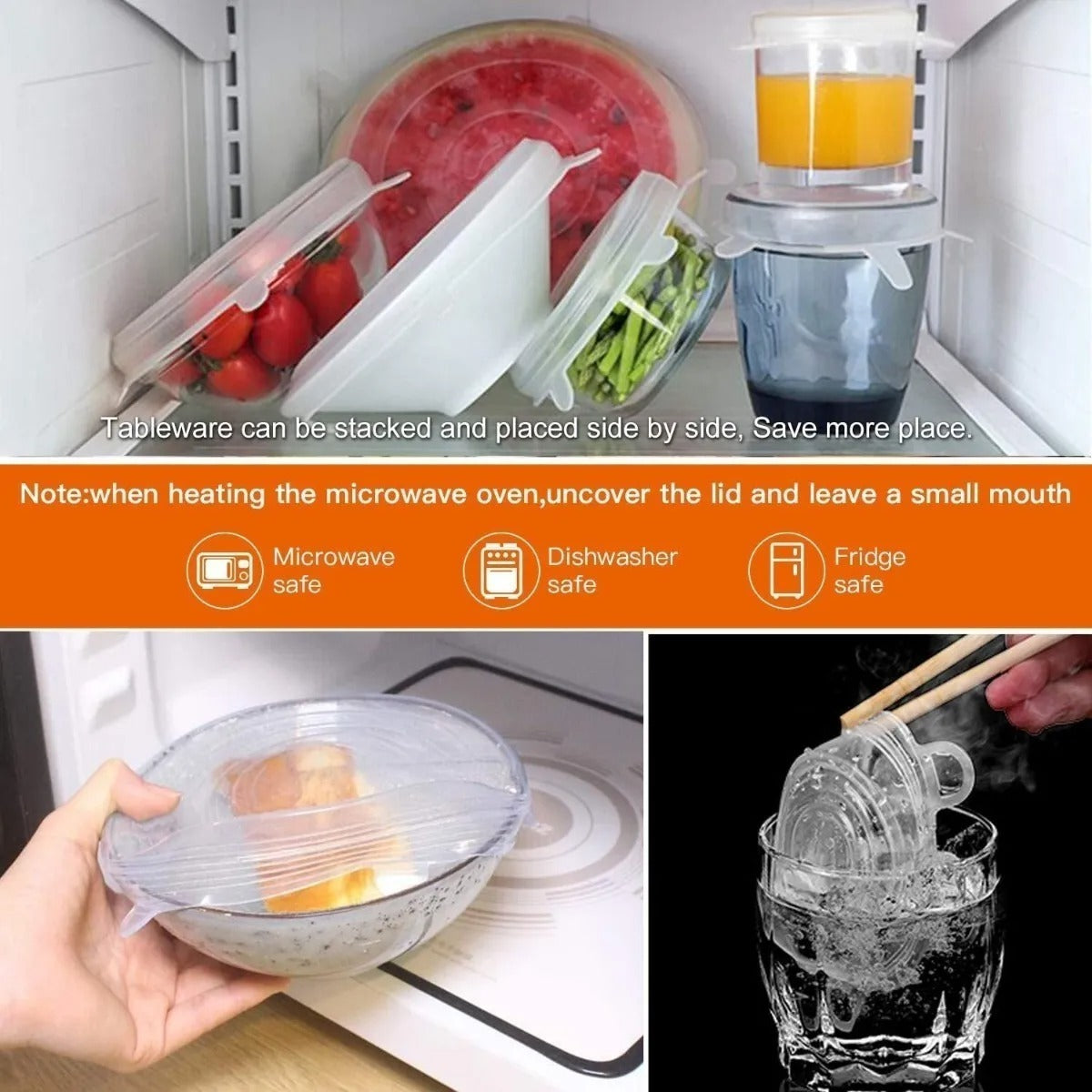 Set de 6 Tapas Elásticas Pro-Seal: Frescura Hermética para tus Alimentos