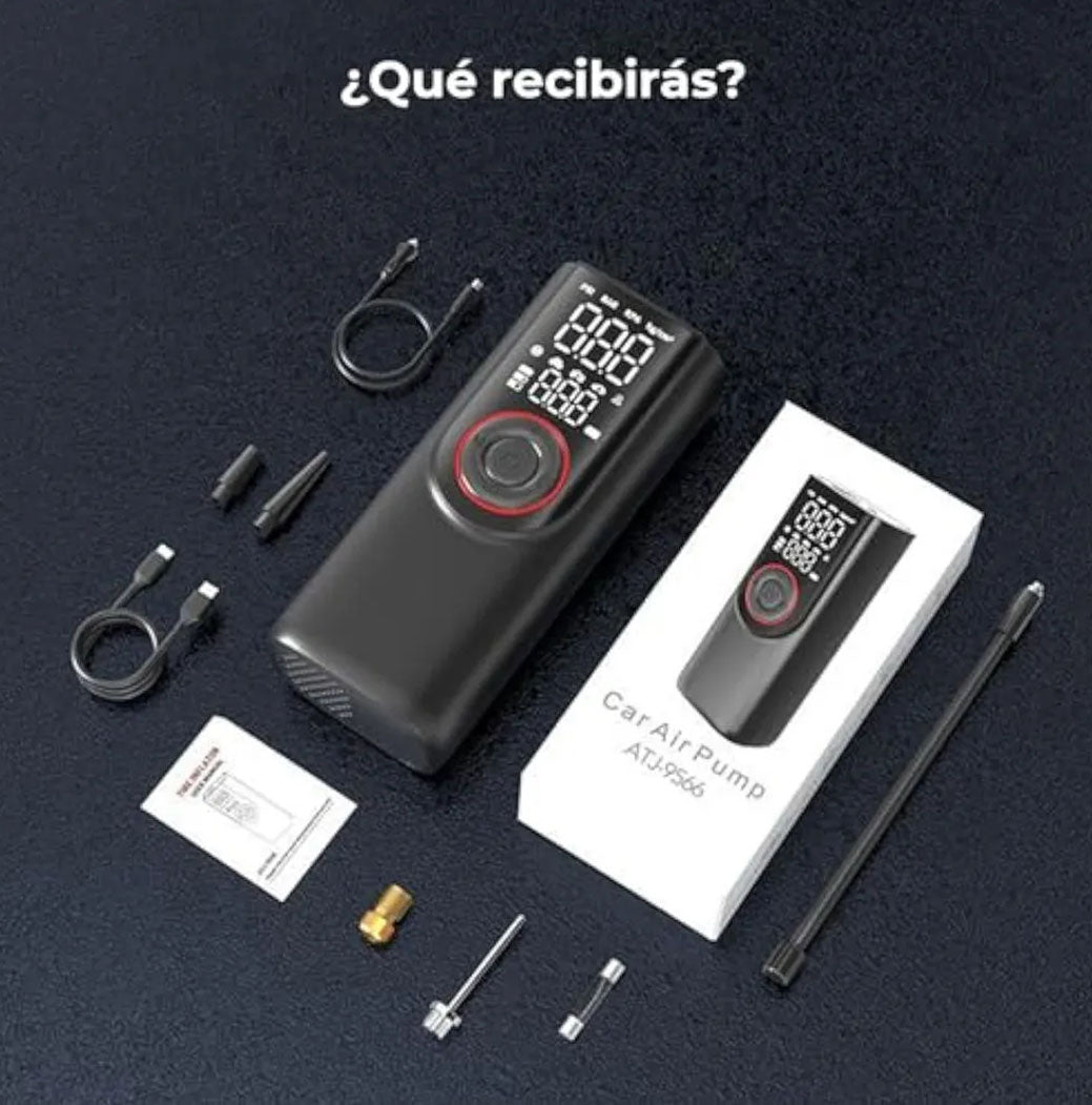 🔌 Inflador Eléctrico Portátil Digital – Infla Neumáticos, Pelotas y Colchones en Segundos