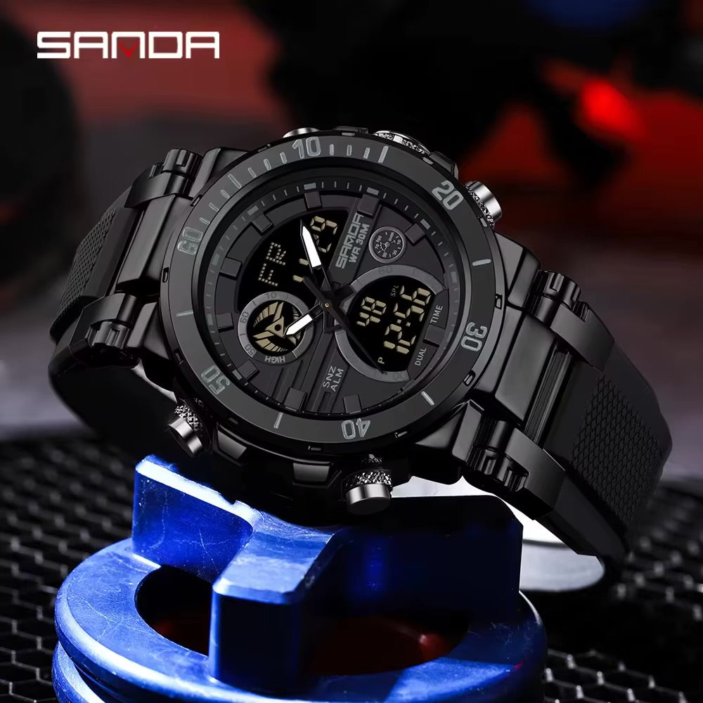 Reloj Sanda 6175 — Doble Hora para Hombre