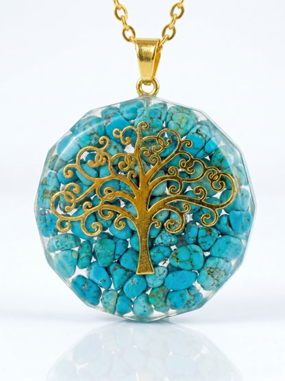 Orgonita Árbol de la Vida con Turquesa — Colgante de - vista alternativa