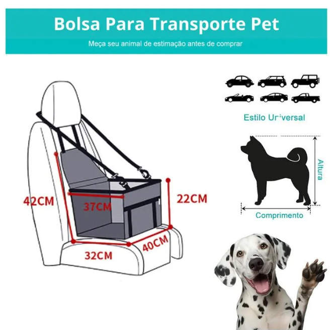 Silla de Carro Portátil para Mascotas — Asiento Elevado con Estructura de PVC