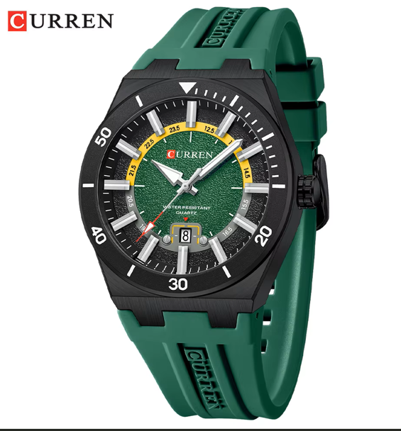 Reloj Curren 8491 — Pulso Siliconado, Estilo Moderno