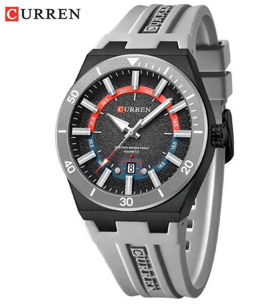 Reloj Curren 8491 — Pulso Siliconado, Estilo Moderno