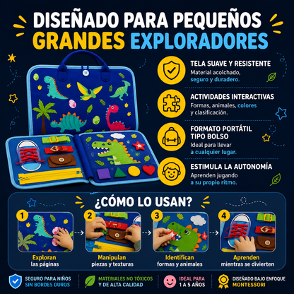 Libro Sensorial Montessori Tela Educativo