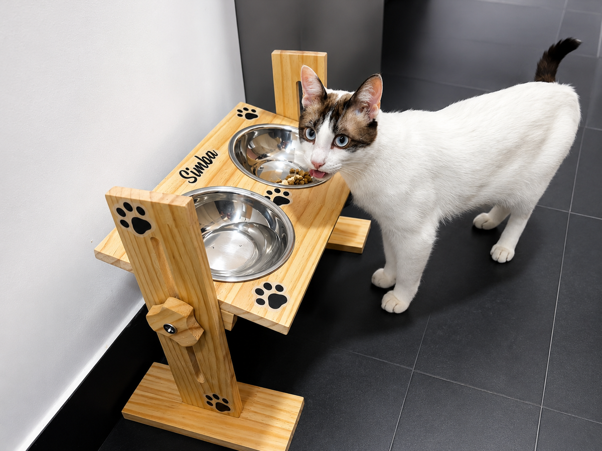 Comedero Graduable Para Perros Y Gatos - vista alternativa