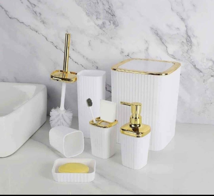 Set Completo de Accesorios para Baño — Portacepillos, Jabonera, Dispensador y más en 6 Colores