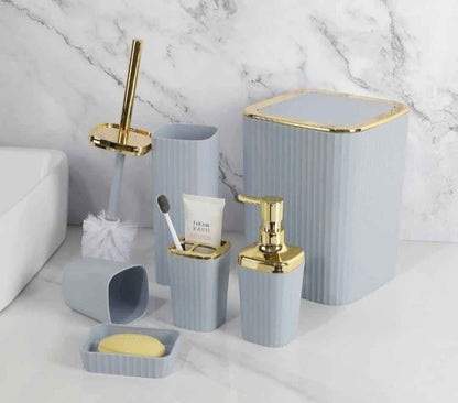 Set Completo de Accesorios para Baño — Portacepillos, Jabonera, Dispensador y más en 6 Colores