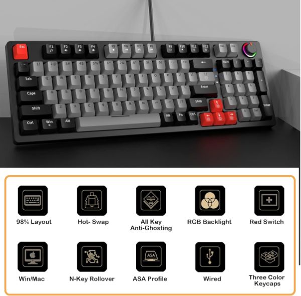 Teclado Mecánico 80% Weibo WB-666 - Compacto y Preciso para Gamers