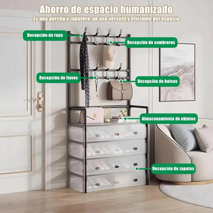 Zapatero Antipolvo Vertical de Gran Capacidad con Tapa en Acrílico - Optimiza el Espacio de tu Hogar