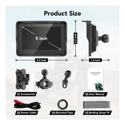 Pantalla Inteligente para Moto con Apple CarPlay y Android Auto — Navegación y multimedia HD
