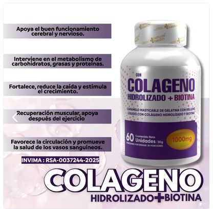 Colágeno con Biotina x60 Cápsulas - vista lateral