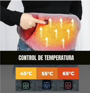 Faja Térmica para Cólicos y Dolor Lumbar - Calor Suave con Bolsillo para Manos, USB