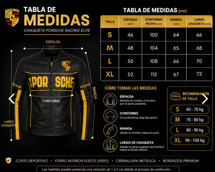Chaqueta Porsche Racing Black Gold
