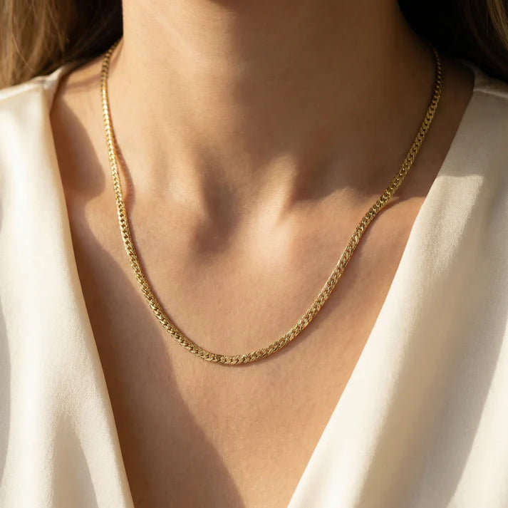 Cadena Cubana Oro Laminado 18K – 3 Diseños para Mujer y - detalle