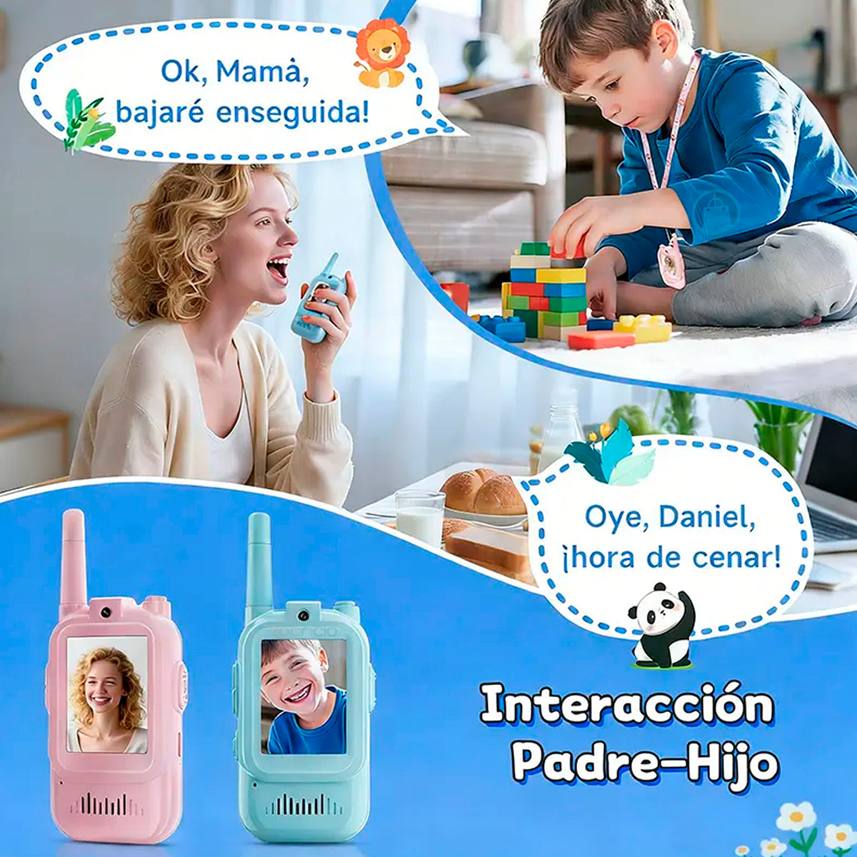 Walkie-Talkie con Cámara Infantil Recargable - detalle