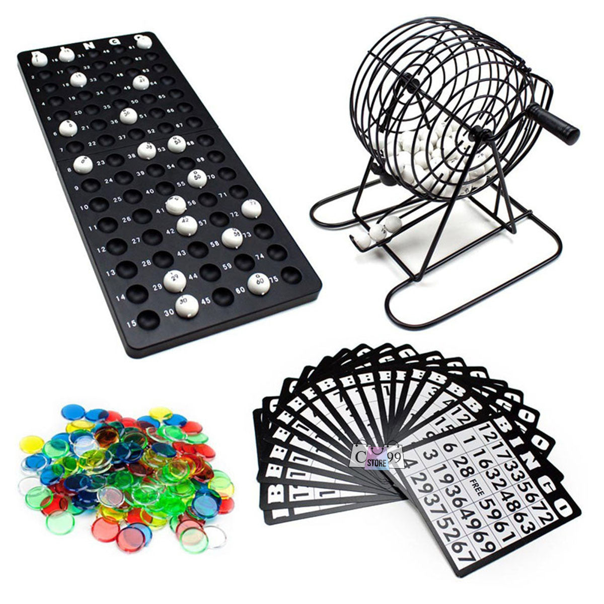 Bingo Familiar con Ruleta y Cartones – Juego de Mesa - vista frontal
