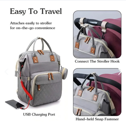 Bolso Pañalera con Cuna y Colchón Portátil – Práctica para - detalle